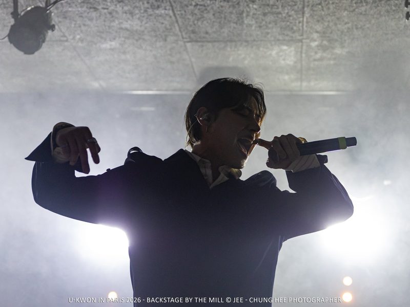 U-Kwon en contre-jour, Spring Concert Paris 2026 — Keystone Lab